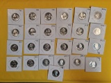 Twenty-five mixed Silver, Proof, Washington Quarters