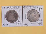 1870 and 1877 Seated Liberty Half Dollars