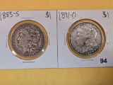 Two better date Morgan Silver Dollars