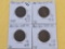 Four Circulated 2-Cent Pieces