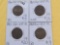 Four Circulated 2-Cent Pieces
