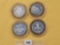 Four Mixed Ten Dollar .999 Fine Silver center Casino Gaming Tokens