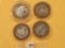 Four Mixed Ten Dollar .999 Fine Silver center Casino Gaming Tokens