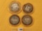 Four Mixed Ten Dollar .999 Fine Silver center Casino Gaming Tokens