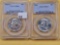 Two PCGS Graded Franklin Silver Half Dollars in Mint State 64