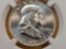 NGC 1958-D Franklin Silver Half Dollar in Mint State 64 FBL