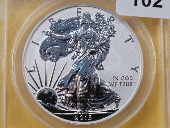 PERFECT! ANACS 2013-W American Silver Eagle in RP-70 Deep Cameo