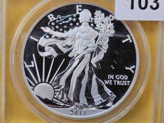 PERFECT! ANACS 2013-W American Silver Eagle in EU-70 Deep Cameo