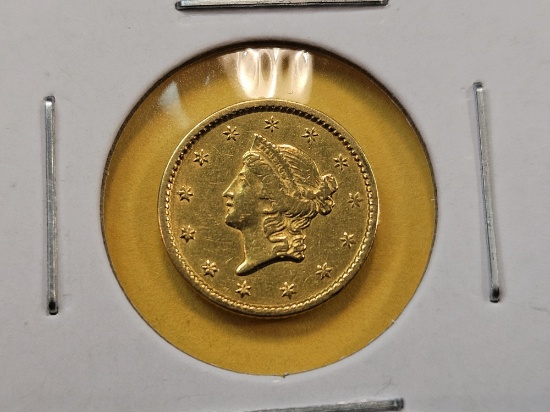 GOLD! Bright 1851 Dollar Gold Dollar