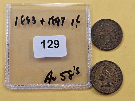1893 and 1897 Indian Head Cents