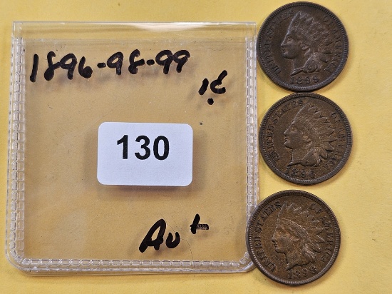 1896, 1898 and 1899 Indian Head Cents