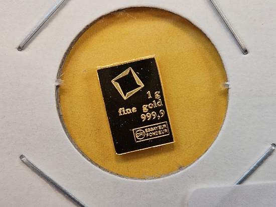 GOLD! Valcambi One Gram .9999 fine Gold Bar