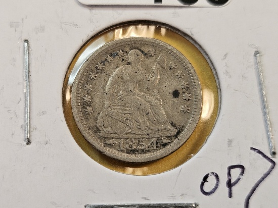 1854 Arrows Seated Liberty Silver Half Dime