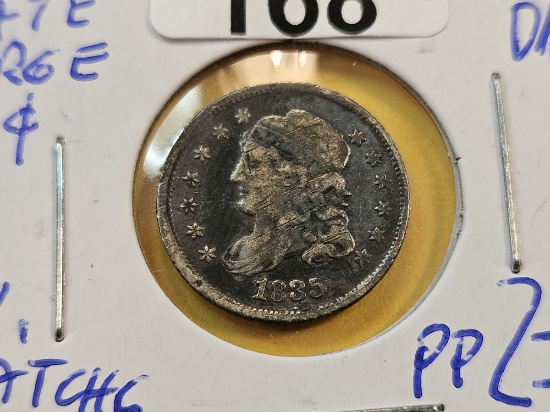 1835 Capped Bust Silver Half Dime -details