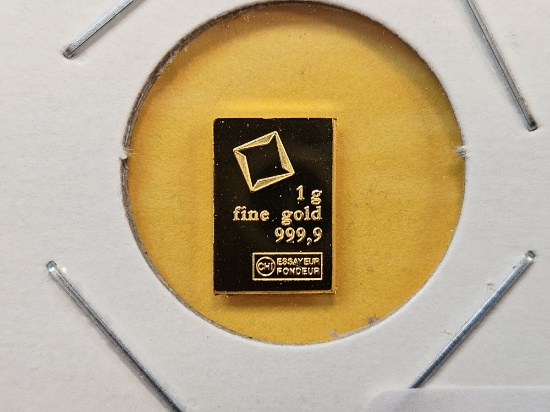 GOLD! Valcambi One Gram .9999 fine Gold Bar
