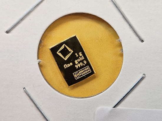 GOLD! Valcambi One Gram .9999 fine Gold Bar