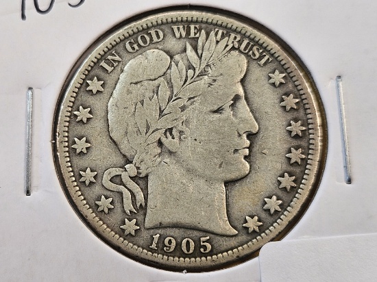1905 Barber Silver Half Dollar