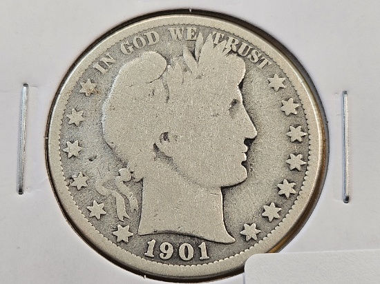 1901-S Barber Silver Half Dollar