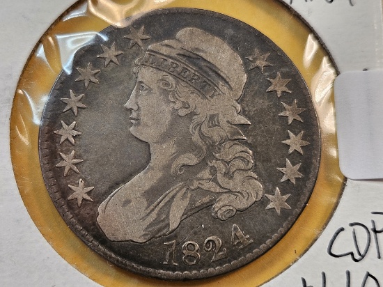 1824 Capped Bust Silver Half Dollar