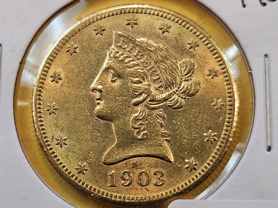 GOLD! Brilliant AU-BU 1903-S Liberty Head Ten Dollar Gold