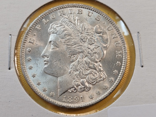 Brilliant Uncirculated 1891 Morgan Silver Dollar