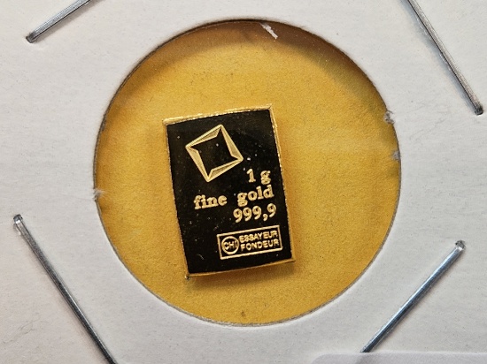GOLD! Valcambi One Gram .9999 fine Gold Bar