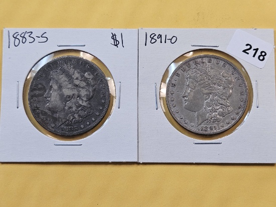 Two Better Date Morgan Silver Dollars