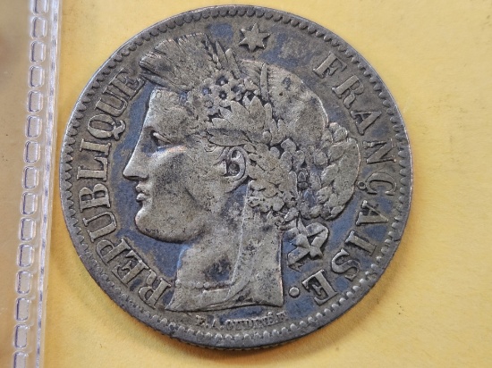 1894-A France Silver Two Franks in Very Fine