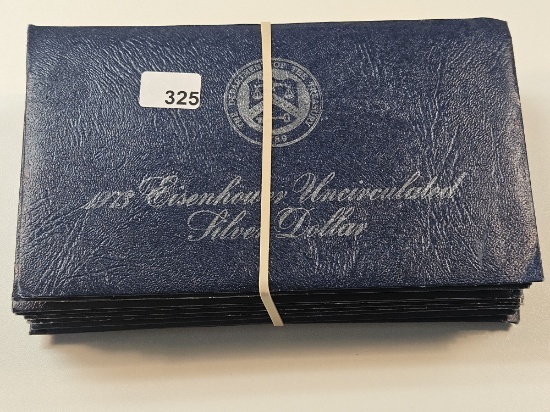 Ten Mixed Date Uncirculated Eisenhower Silver Dollars