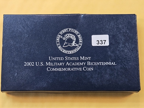 2002 US Military Academy Commemorative GEM Proof Silver Dollar