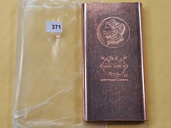 One Kilogram .999 Fine Copper Bar