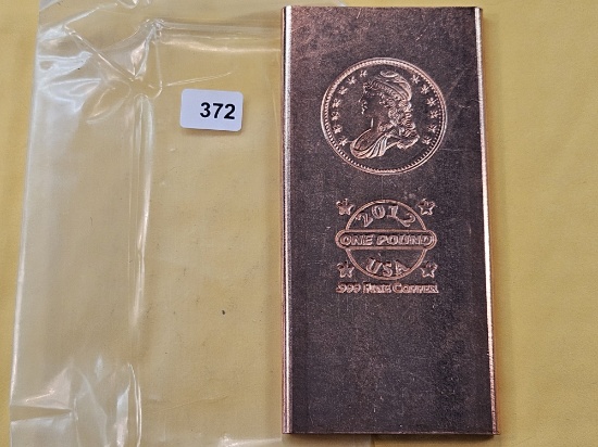 One Pound .999 Fine Copper Bar