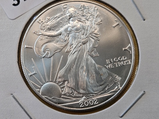 And last but not least a GEM BU 2002 American Silver Eagle