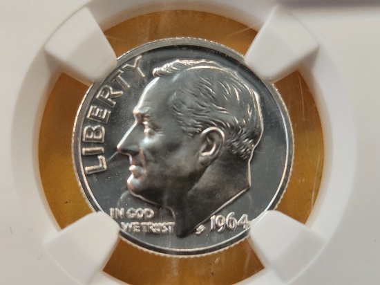 Variety! NGC 1964 Jefferson Silver Dime in Proof 67