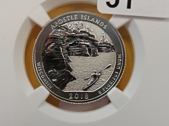PERFECT! NGC 2018-S America the Beautiful Silver Quarter in Proof-70 Reverse Proof
