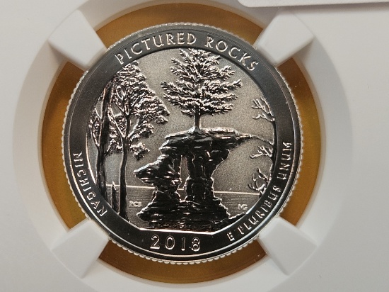 PERFECT! NGC 2018-S America the Beautiful Silver Quarter in Proof-70 Reverse Proof