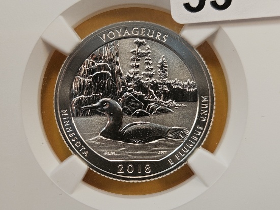 PERFECT! NGC 2018-S America the Beautiful Silver Quarter in Proof-70 Reverse Proof