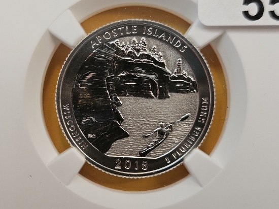 PERFECT! NGC 2018-S America the Beautiful Silver Quarter in Proof-70 Reverse Proof
