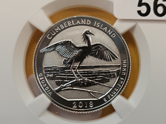 PERFECT! NGC 2018-S America the Beautiful Silver Quarter in Proof-70 Reverse Proof