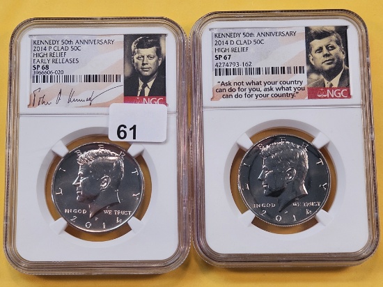 Two NGC Graded Kennedy Clad Half Dollars