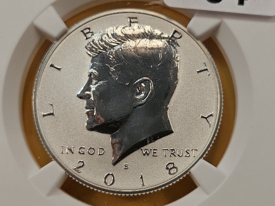 PERFECT! NGC 2018-S Proof Kennedy Silver Half Dollar in PF-70 Reverse Proof