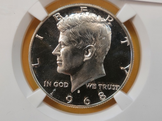 NGC 1968-S Kennedy Silver Half Dollar in Proof-68