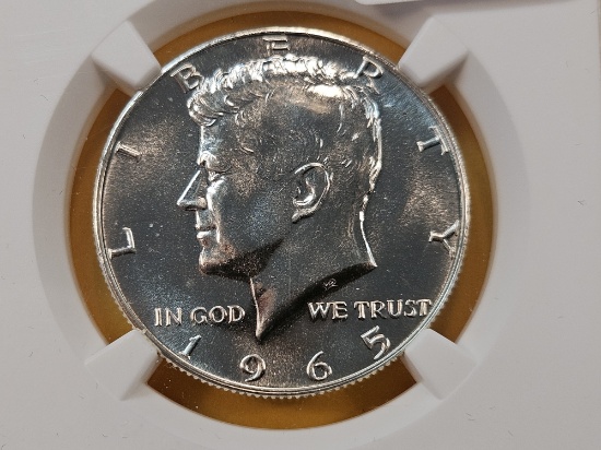 NGC 1965 Kennedy Silver Half Dollar in Mint State 66