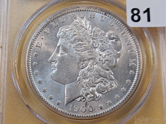 PCGS 1900-O Morgan Silver Dollar in Mint State 63