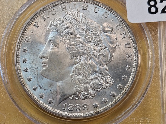 PCGS 1888-O Morgan Silver Dollar in Mint State 63