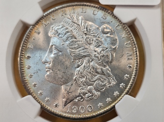 NGC 1900 Morgan Silver Dollar in Mint State 63