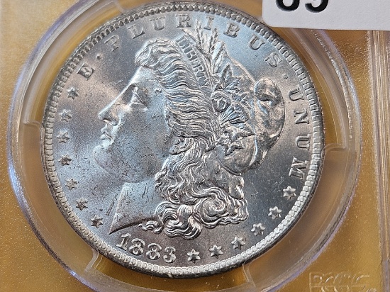 PCGS 1883-O Morgan Silver Dollar in Mint State 63