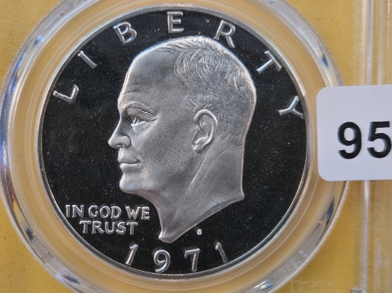 PCGS 1971-S Eisenhower Silver Dollar in Proof 69 Deep Cameo