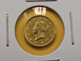 GOLD! Bright 1851 Dollar Gold Dollar