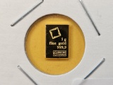 GOLD! Valcambi One Gram .9999 fine Gold Bar